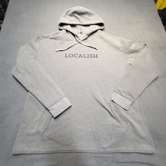 Localish Arts Tavern Hoodie Mens XL Gray Pullover Sweatshirt Ann Arbor Michigan - Picture 1 of 10